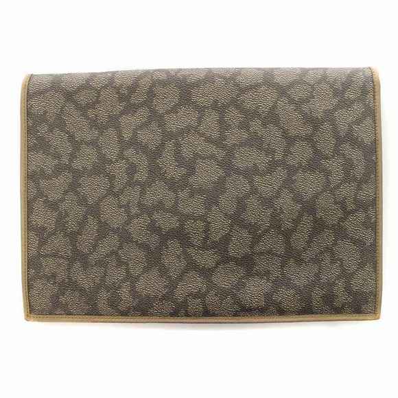 Saint Laurent Pattern Brown  Yves Clutch Bag Giraffe - Picture 1 of 9